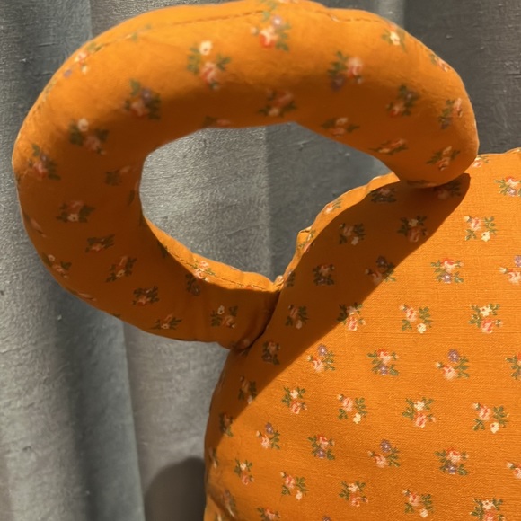 HOST PICK! Handmade Cat Plush Toy Orange Calico Fabric. Perfect fall decor. - Picture 7 of 11